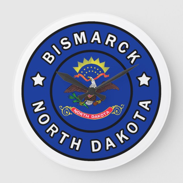 Bismarck North Dakota Large Clock (Front)