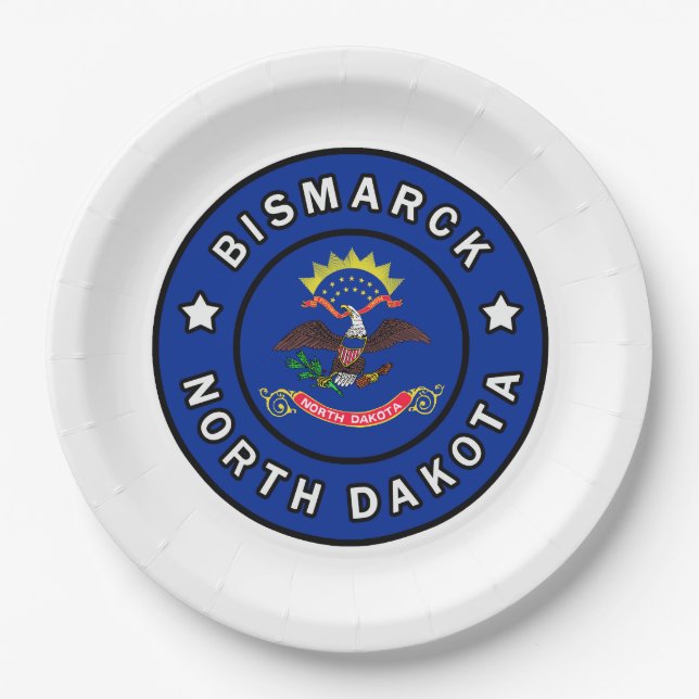 Bismarck North Dakota Paper Plate (Front)