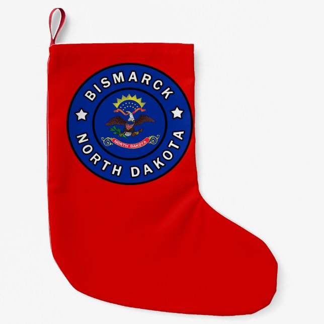 Bismarck North Dakota Small Christmas Stocking (Front)