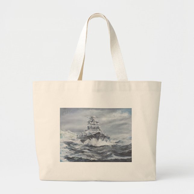 Bismarck off Greenland coast 1900hrs 23rdMay Large Tote Bag (Front)