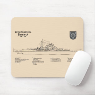 Bismarck - Ship Blueprint Plans SD Mouse Pad