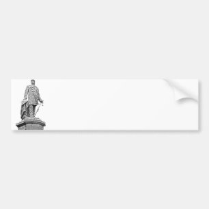 Bismarck Statue, Berlin,Full White Back, B & W (1) Bumper Sticker