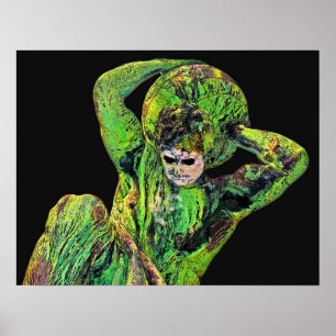 Bismarck Statue, Berlin, Greek God Atlas, Black Ba Poster