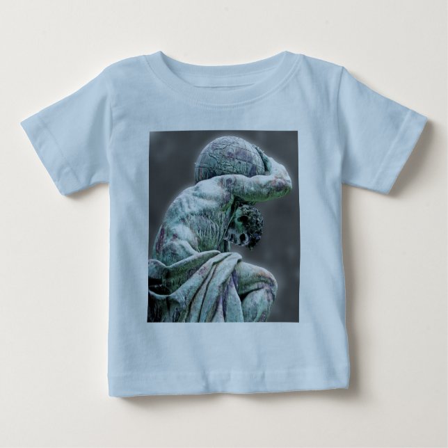 Bismarck Statue, Berlin, Greek God Atlas, Grey Bac Baby T-Shirt (Front)