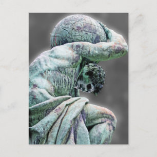 Bismarck Statue, Berlin, Greek God Atlas, Grey Bac Postcard