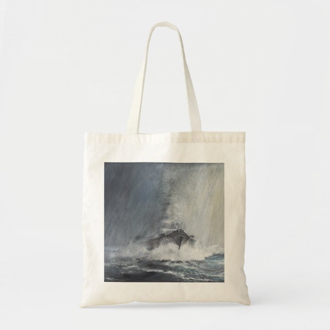 Bismarck through curtains of rain sleet tote bag (Front)