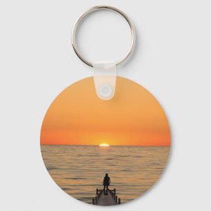 Bismillah and sunset design keychain