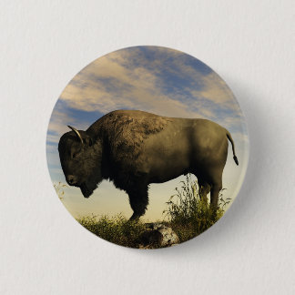 Bison 6 Cm Round Badge