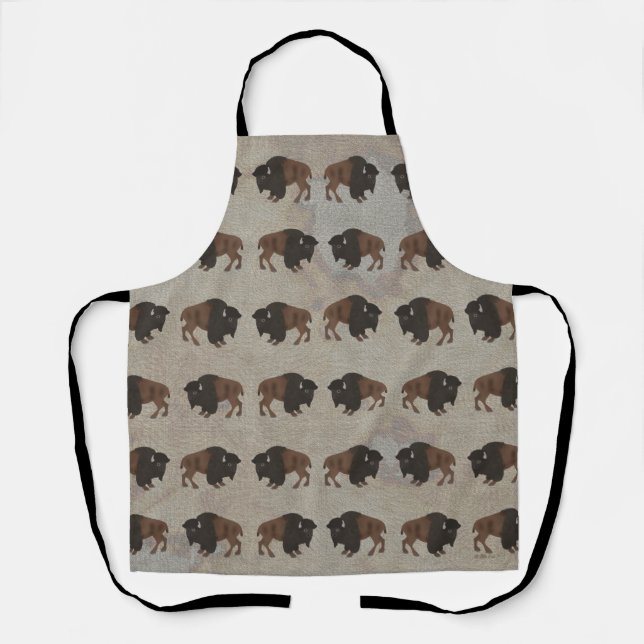 Bison Allover Print Apron (Front)
