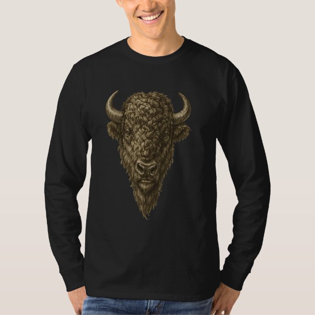 Bison American Buffalo T-Shirt (Front)