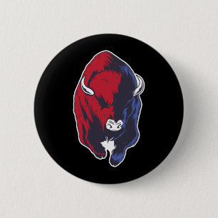 Bison American National Buffalo 6 Cm Round Badge