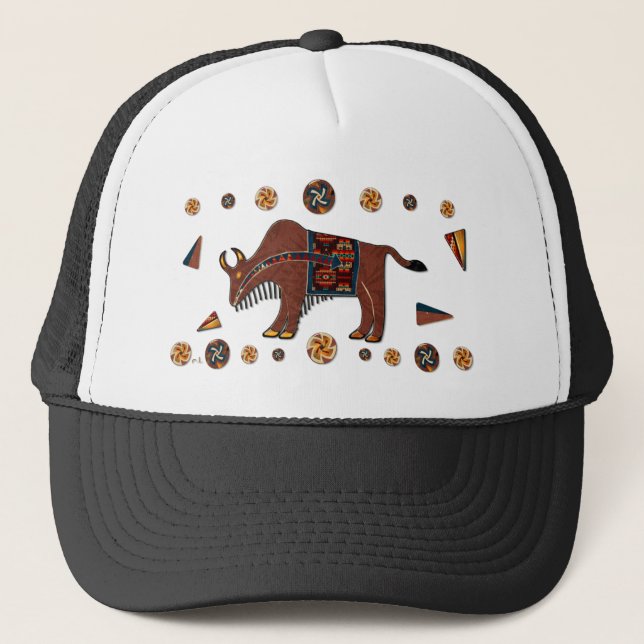Bison Americana 3D Trucker Hat (Front)