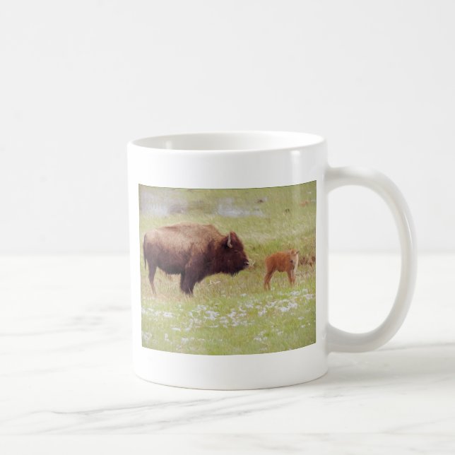 Bison and Calf in Yellowstone Coffee Mug (Right)
