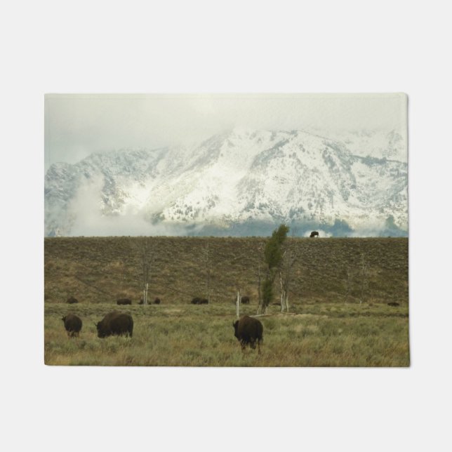 Bison at Grand Teton National Park Photography Doormat (Front)