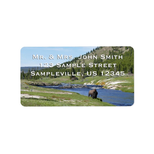 Bison at Yellowstone National Park Label (Front)