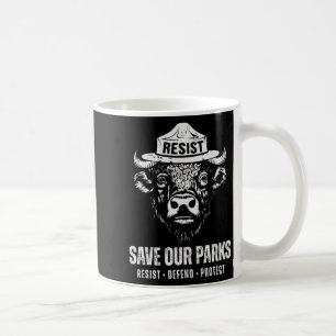 Bison Bear Save Our Park Anti Trump Men Women Camp Coffee Mug