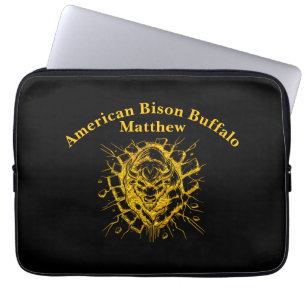Bison Breaks Through a Wall in a Dynamic Display Laptop Sleeve