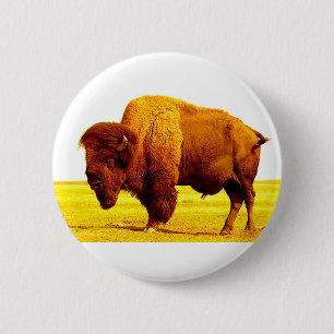 Bison / Buffalo 6 Cm Round Badge