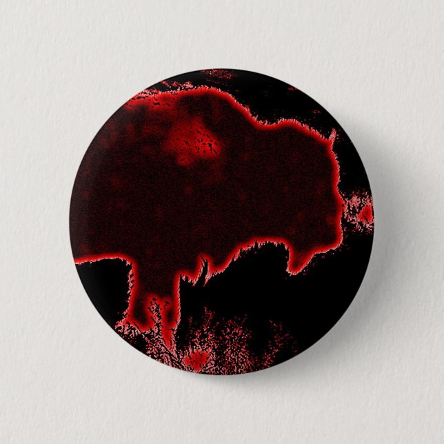 Bison / Buffalo 6 Cm Round Badge (Front)