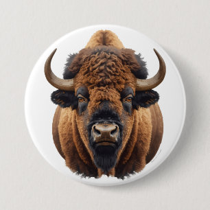 Bison / Buffalo 7.5 Cm Round Badge