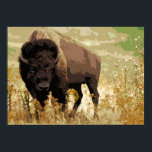 Bison Buffalo American Pop Art Poster<br><div class="desc">Iconic American West Historical Images - Buffalo Photography Artwork</div>