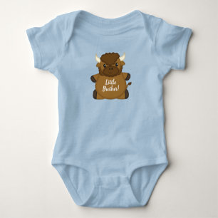 Bison Buffalo Baby Shower Blue Baby Bodysuit