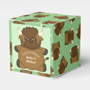 Bison Buffalo Baby Shower Favour Box