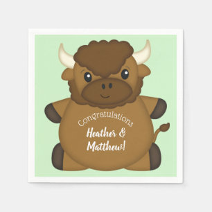 Bison Buffalo Baby Shower Napkin