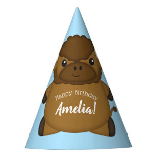 Bison Buffalo Birthday Party Blue Hat