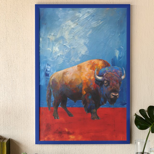 Bison Buffalo Colourful Abstract Modern Painting Poster (Creator Uploaded)