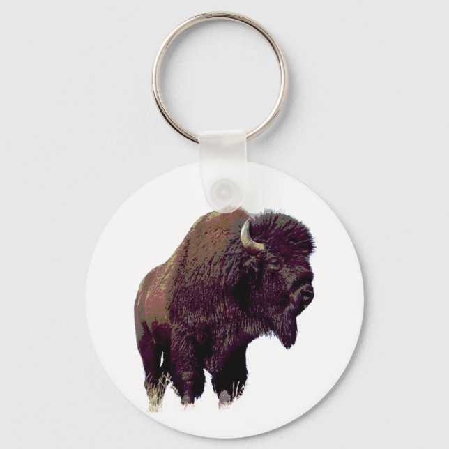 Bison Buffalo  Key Ring (Front)