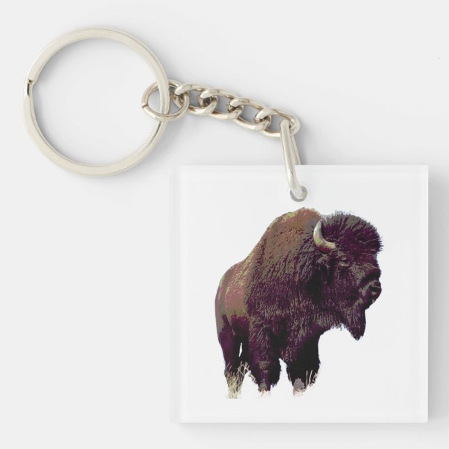 Bison Buffalo  Key Ring (Front)