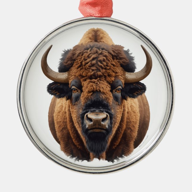 Bison / Buffalo Metal Ornament (Front)
