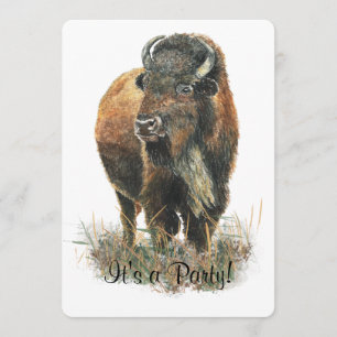 Bison Buffalo  Party Invite to Customise