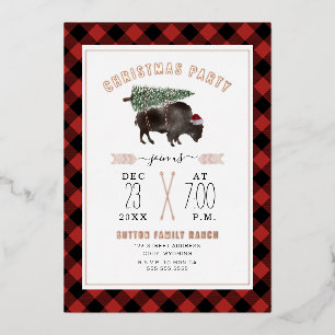 Bison Buffalo Plaid Christmas Tree Holiday Party