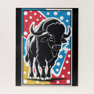 Bison - Buffalo Pop Art Vintage Retro Jigsaw Puzzle
