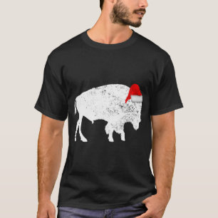 Bison Buffalo Santa Hat - Christmas Pajama T-Shirt