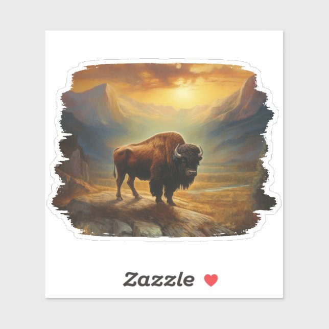 Bison Buffalo Sunset View (Sheet)