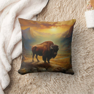 Bison Buffalo Sunset View Cushion