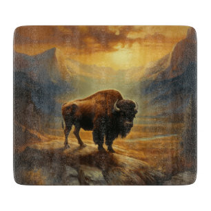 Bison Buffalo Sunset View Cutting Board