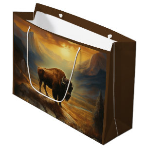 Bison Buffalo Sunset View Large Gift Bag