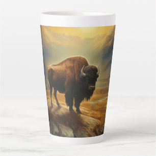 Bison Buffalo Sunset View Latte Mug