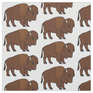Bison Cartoon Fabric