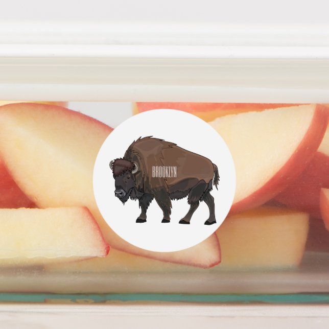 Bison cartoon illustration (Affixed)