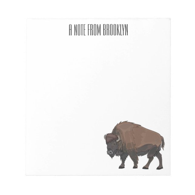 Bison cartoon illustration notepad (Front)