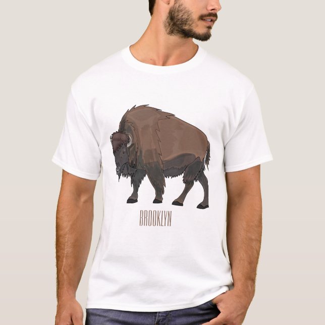 Bison cartoon illustration T-Shirt (Front)