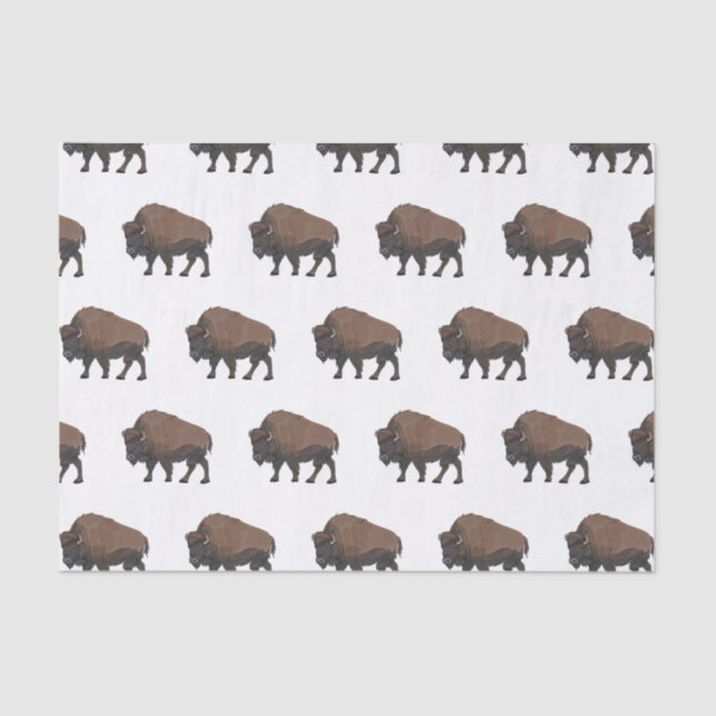 Bison cartoon illustration tissue paper (Front)