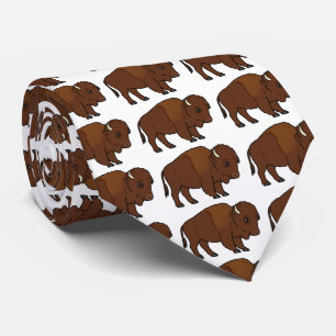 Bison Cartoon Tie