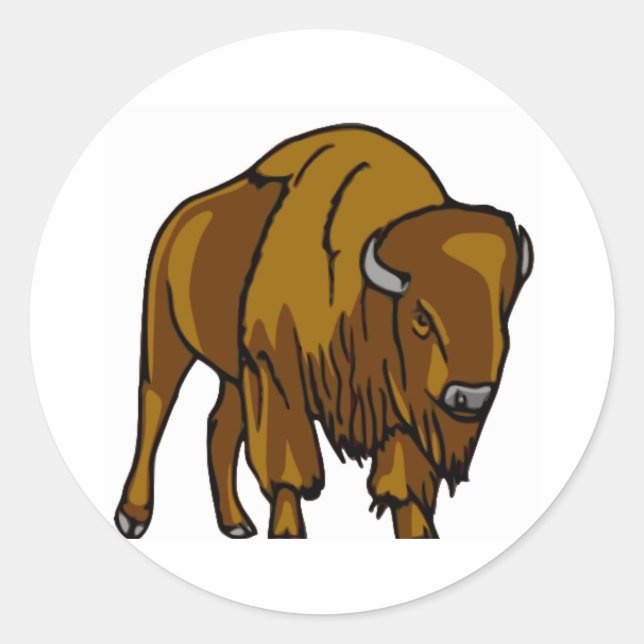 Bison Classic Round Sticker (Front)
