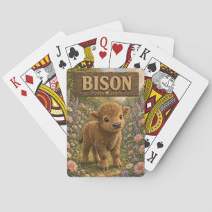 Bison Cute Baby Storybook Nursery Animal Playing Cards